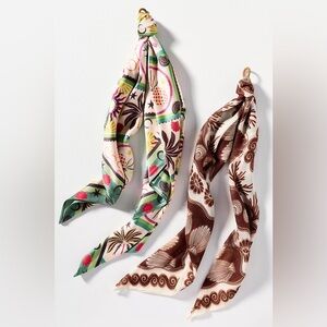 ANTHROPOLOGIE Hair Scarves Set of 2 Neutral $34 Retail NWT